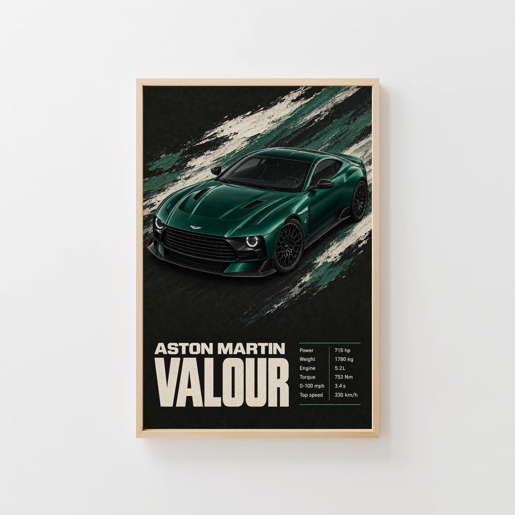 Vintage Aston Martin Valour Print, Car Wall Art
