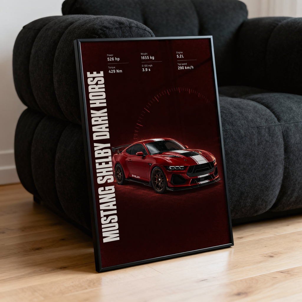 Vintage Mustang Shelby Print, Car Wall Art