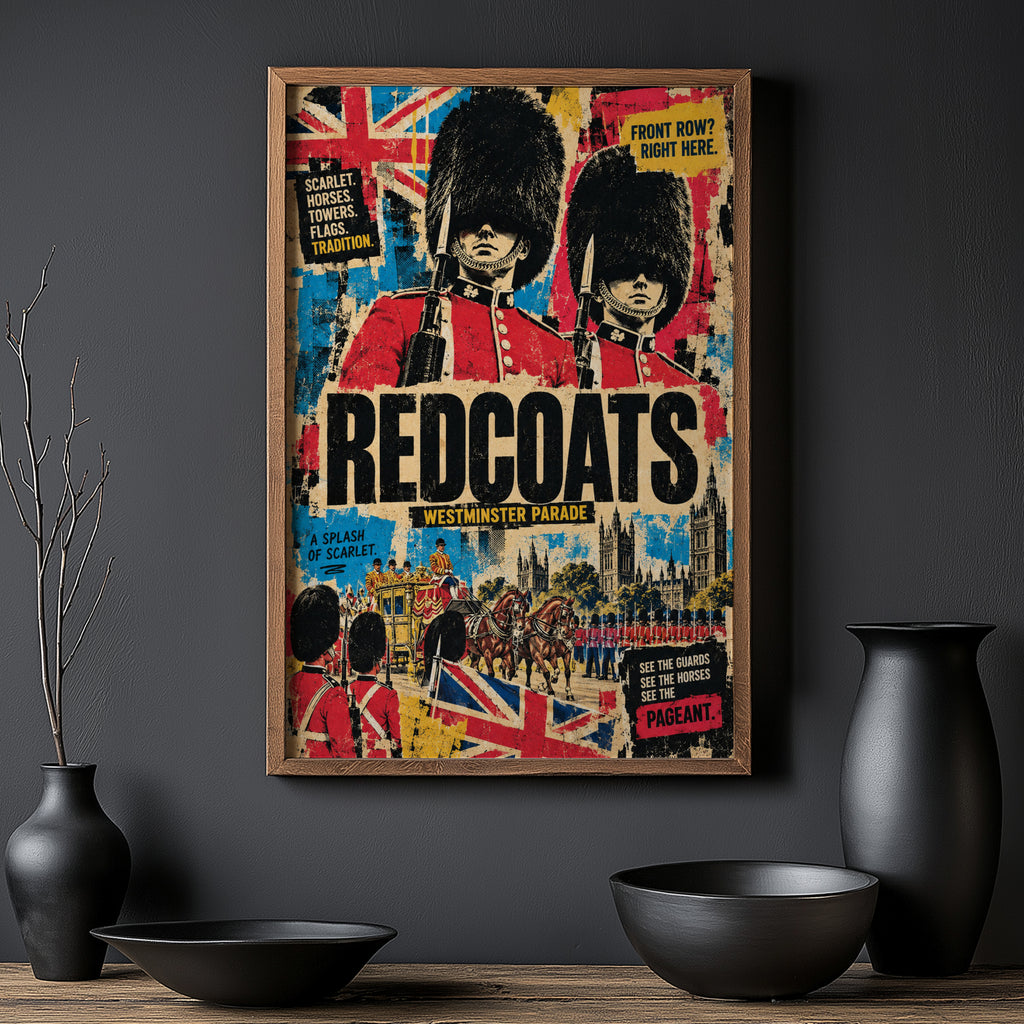 Vintage Redcoats Westminster Poster, London Wall Art Print