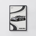 Vintage Pagani Imola Print, Supercar Wall Art