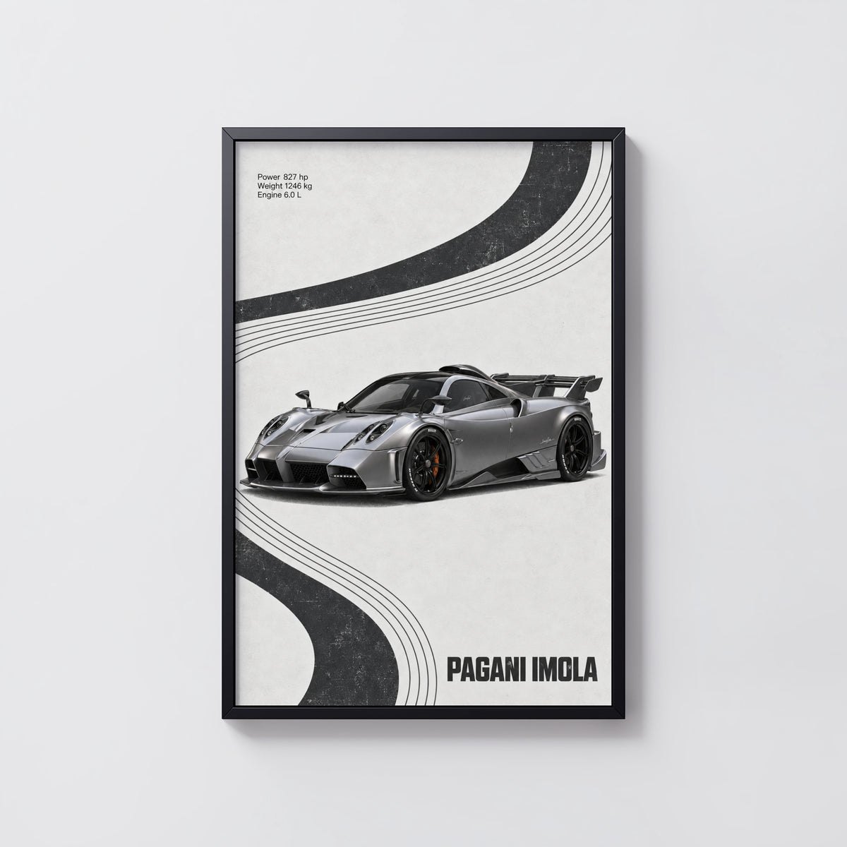 Vintage Pagani Imola Print, Supercar Wall Art