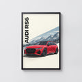Vintage Audi RS6 Print, Car Wall Art, Mountain Art