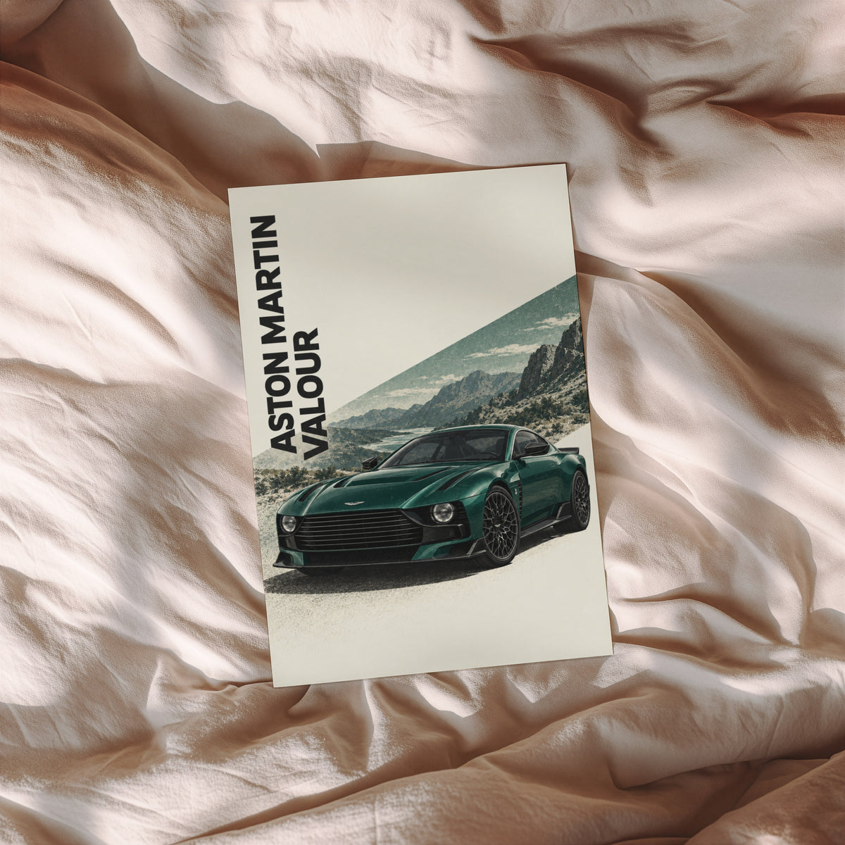 Vintage Aston Martin Valour Print, Green Car Art