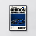 Vintage Bugatti Chiron Super Sport Print, Car Poster