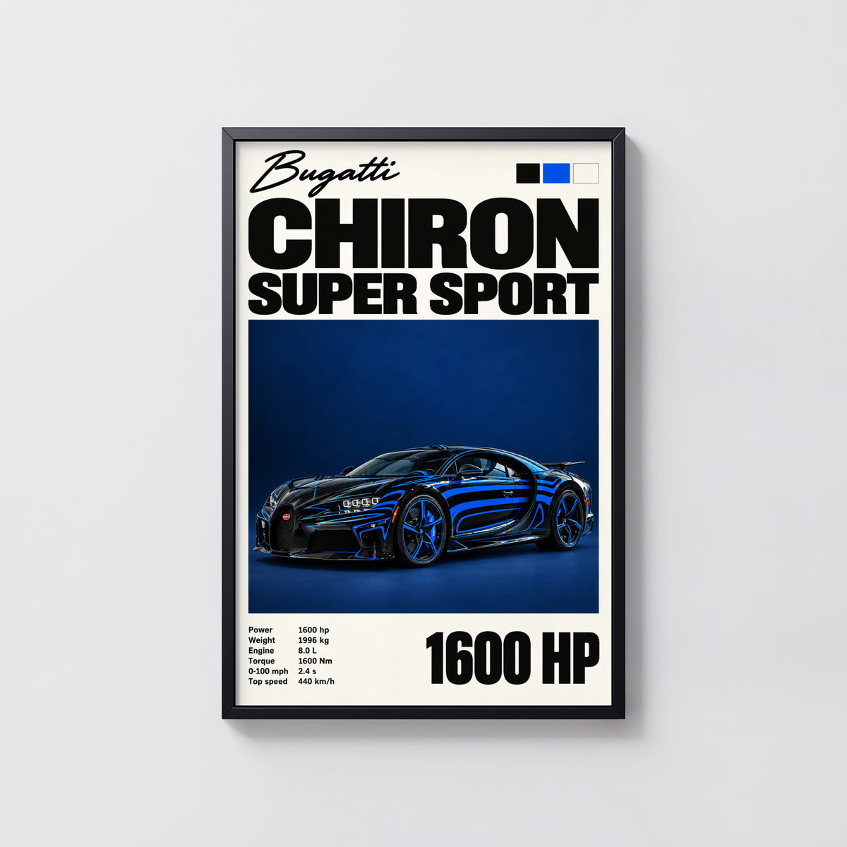 Vintage Bugatti Chiron Super Sport Print, Car Poster