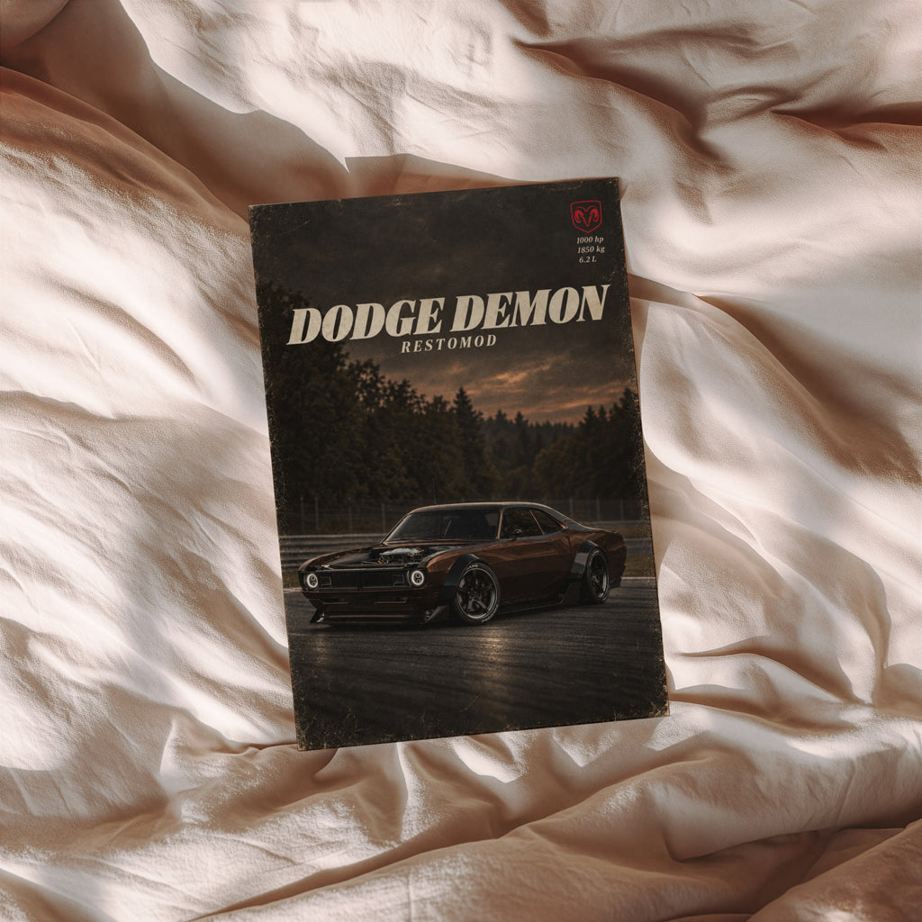 Vintage Dodge Demon Restomod Car Print