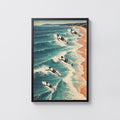 Vintage Surf Print Poster, Biarritz Beach Wall Art