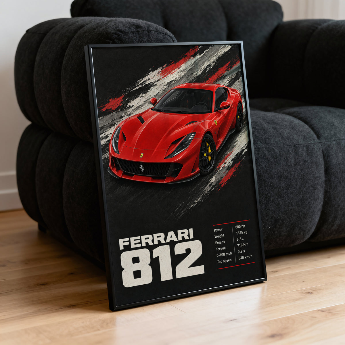 Vintage Ferrari 812 Print, Car Wall Art
