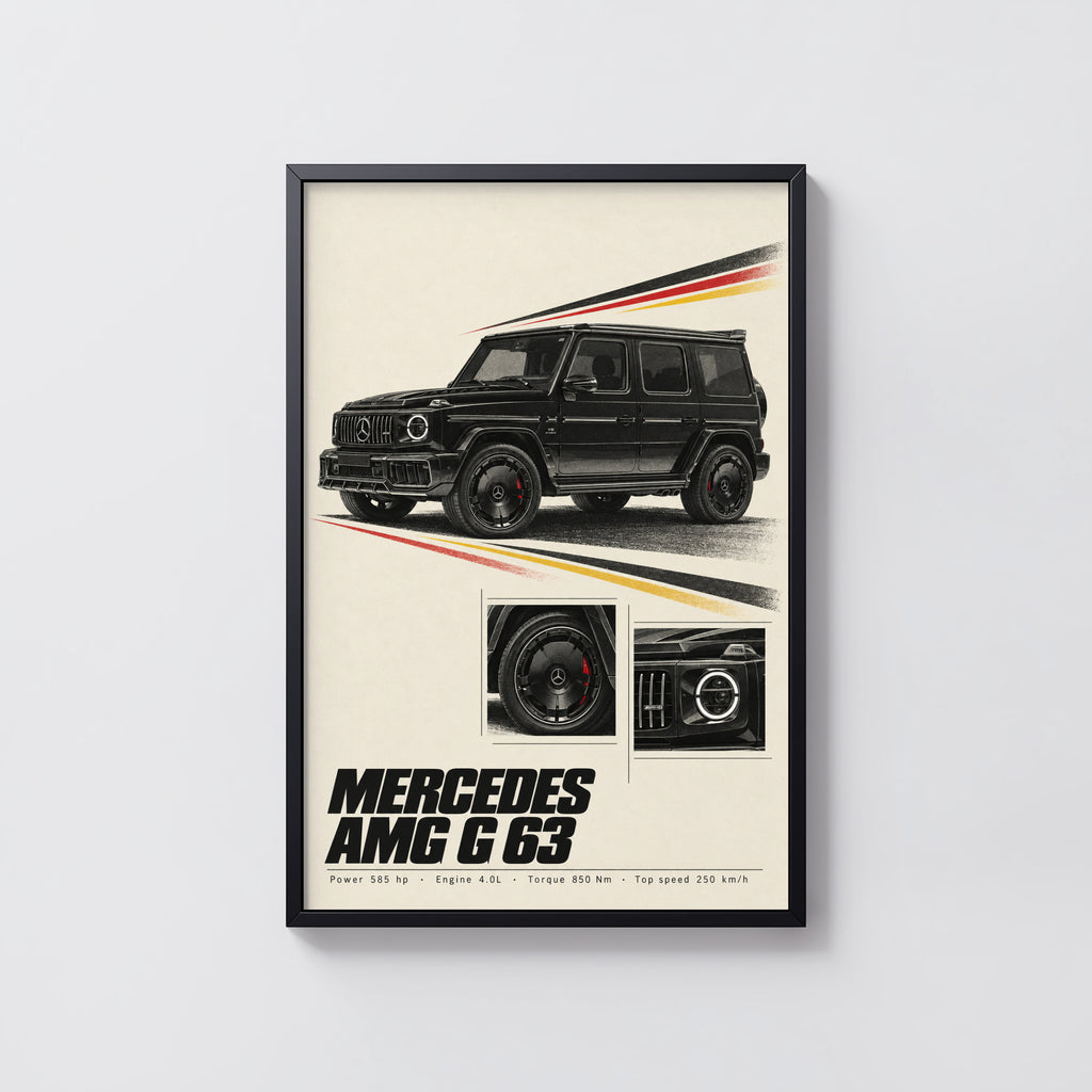 Vintage Mercedes AMG G63 Print, SUV Wall Art