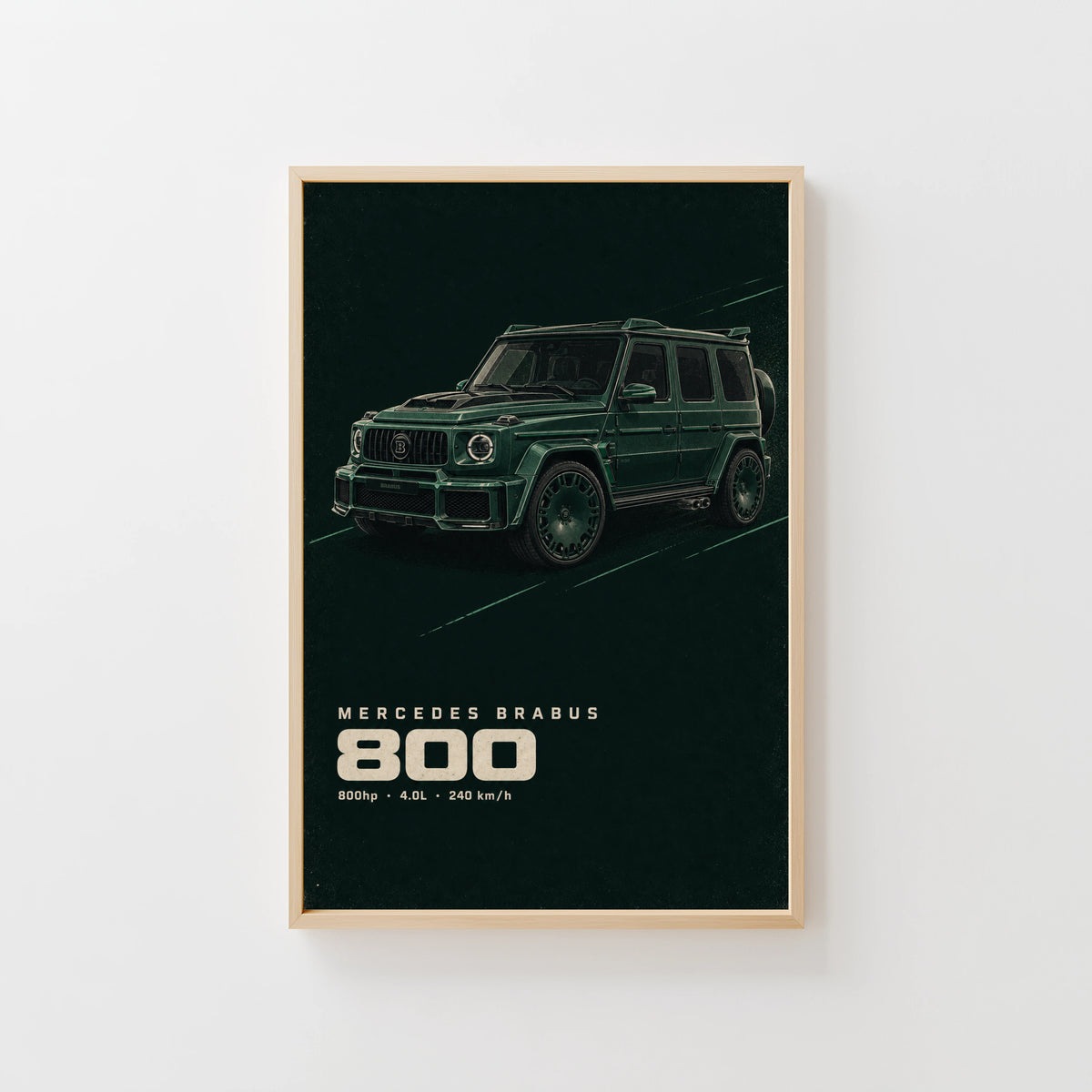Vintage Mercedes Brabus 800 Print, Car Wall Art