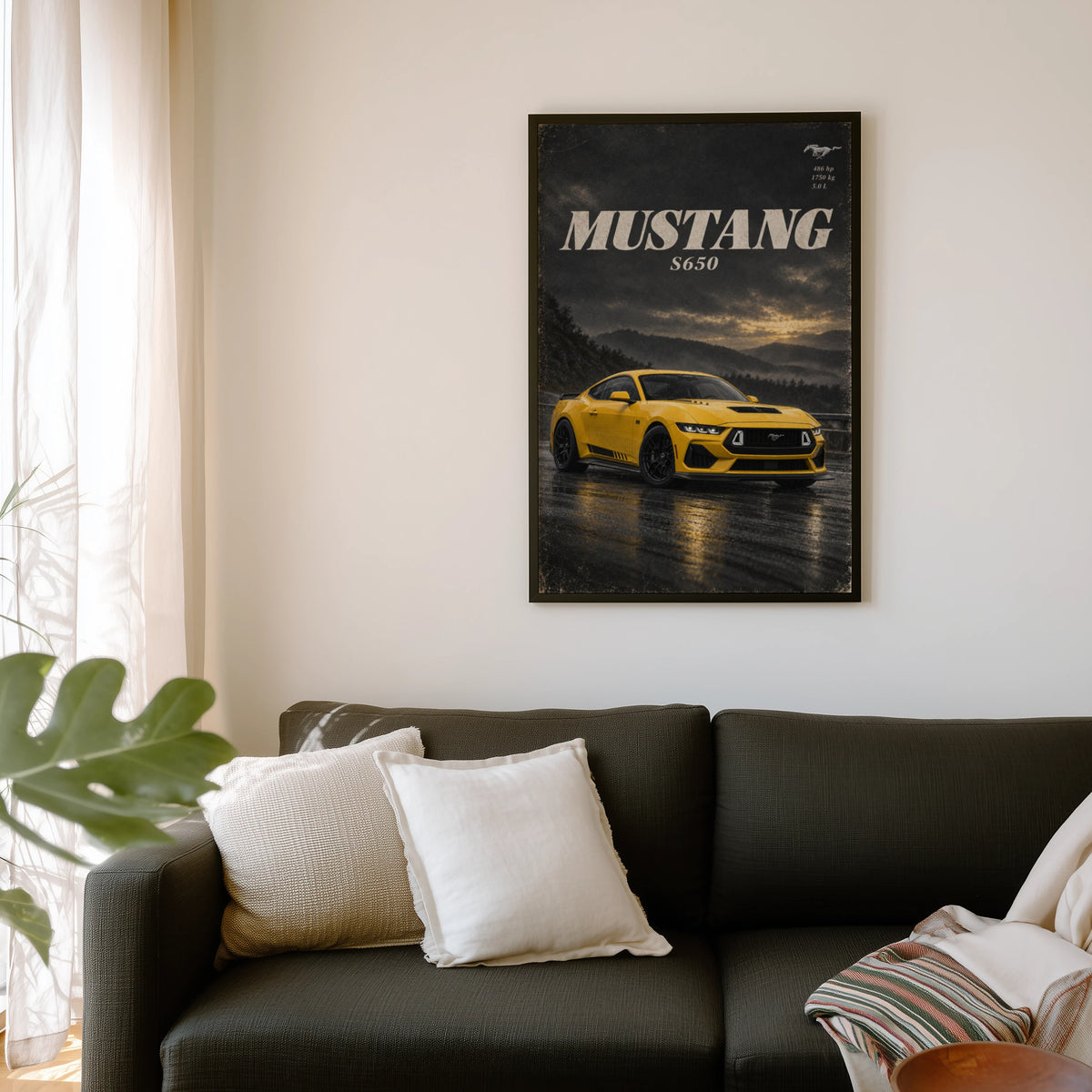 Vintage Mustang S650 Car Print, Garage Wall Art