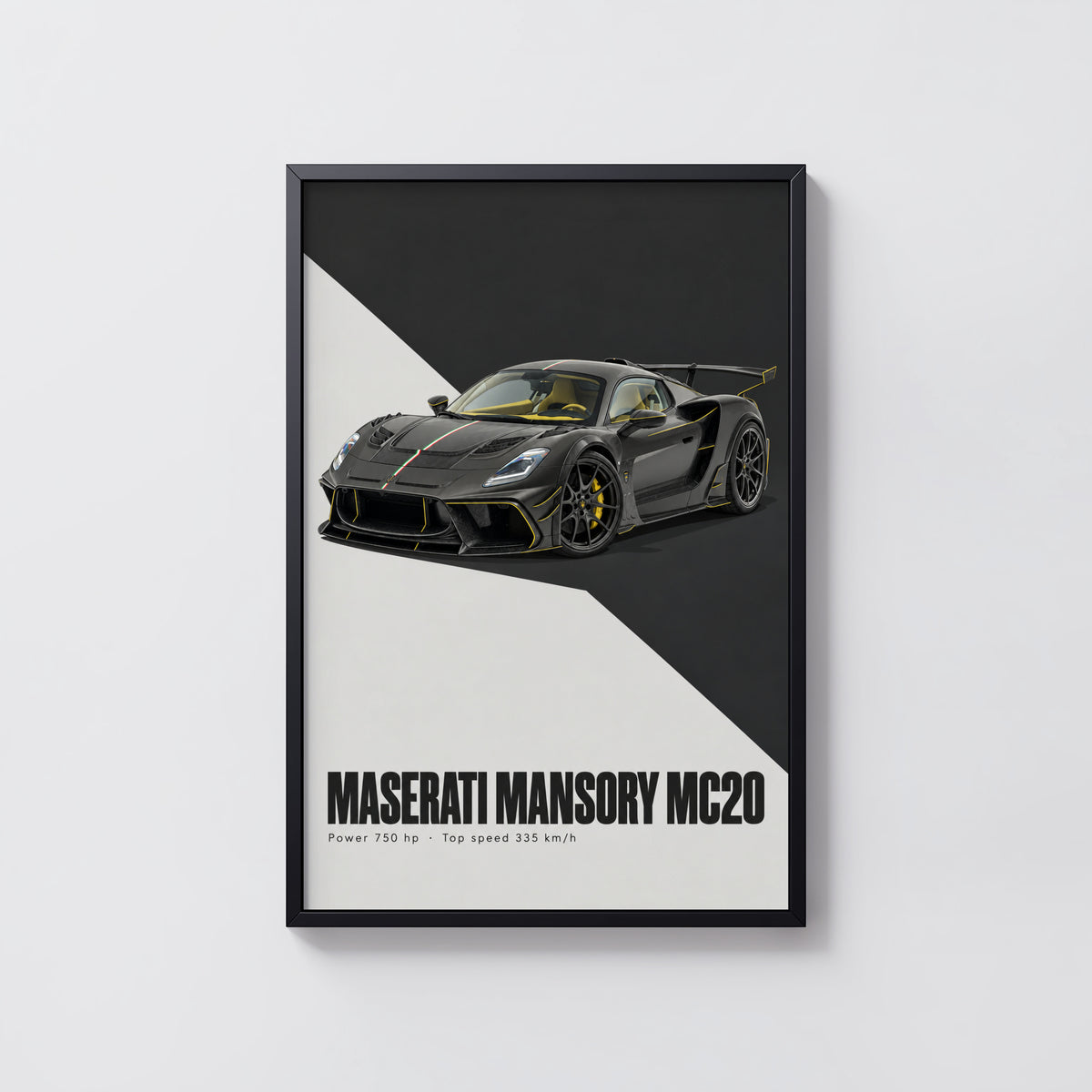 Vintage Maserati MC20 Print, Supercar Wall Art