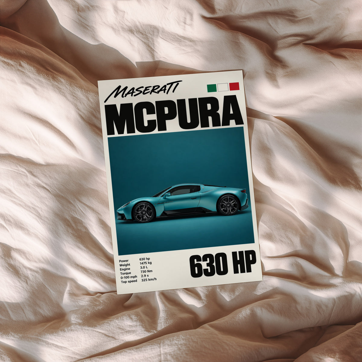 Vintage Maserati MCPura Print, Car Wall Art