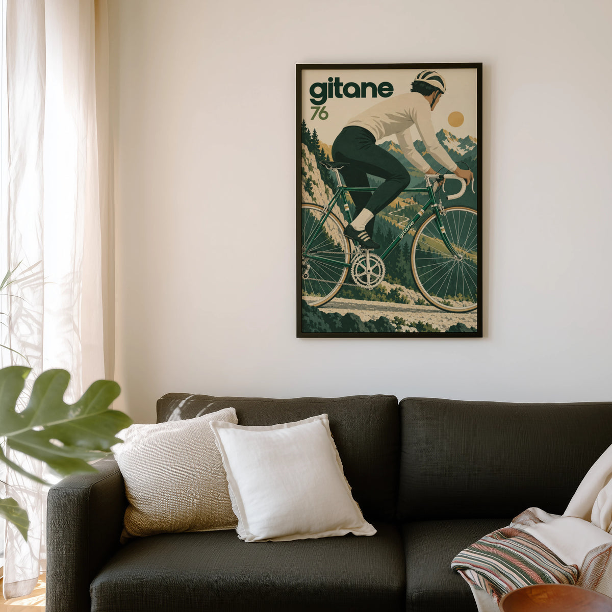 Vintage Cycling Poster, Alpine Road Bike Wall Art Print