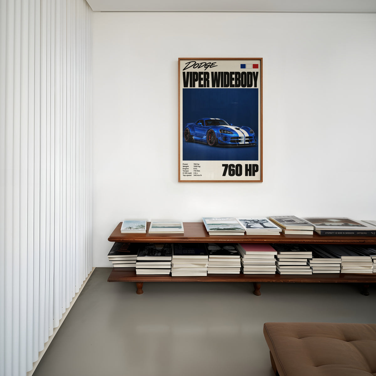 Vintage Dodge Viper Print, Car Wall Art