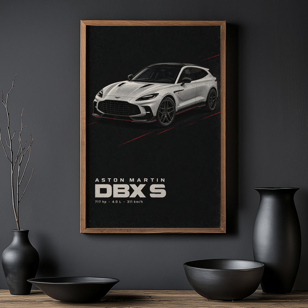 Vintage Aston Martin DBX S Print, Car Poster, Garage Art
