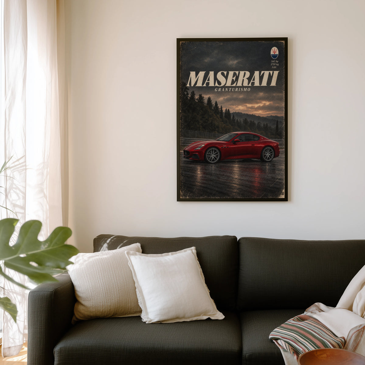 Vintage Maserati GranTurismo Print, Car Wall Art