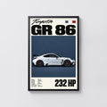 Vintage Toyota GR 86 Print, Car Wall Art