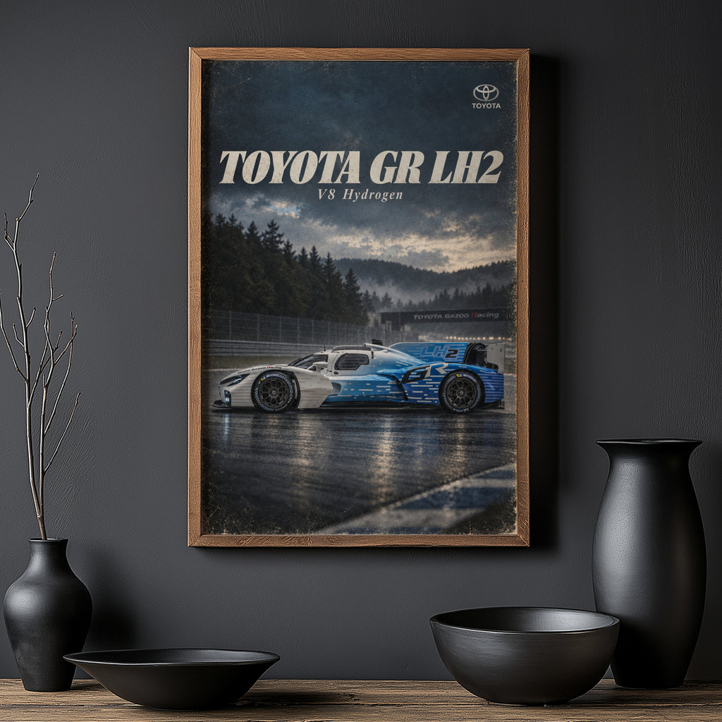 Vintage Toyota GR LH2 Print, Racing Car Wall Art