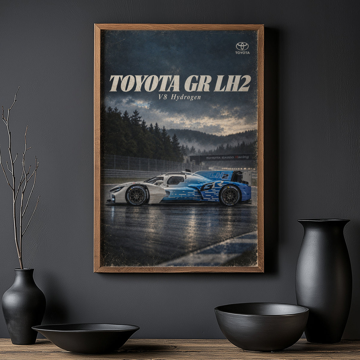 Vintage Toyota GR LH2 Print, Racing Car Wall Art