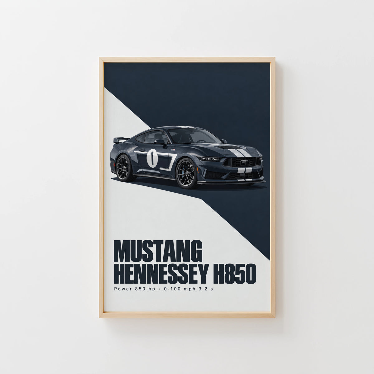 Vintage Mustang Print, Muscle Car Poster, Garage Wall Art