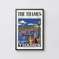 Vintage Thames Poster, Westminster London Wall Art, Print
