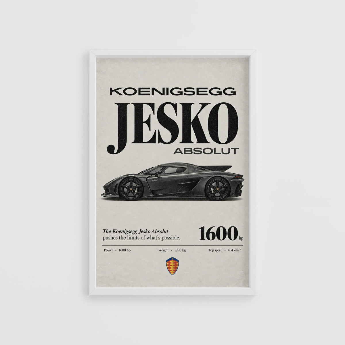 Vintage Koenigsegg Jesko Absolut Print, Car Poster