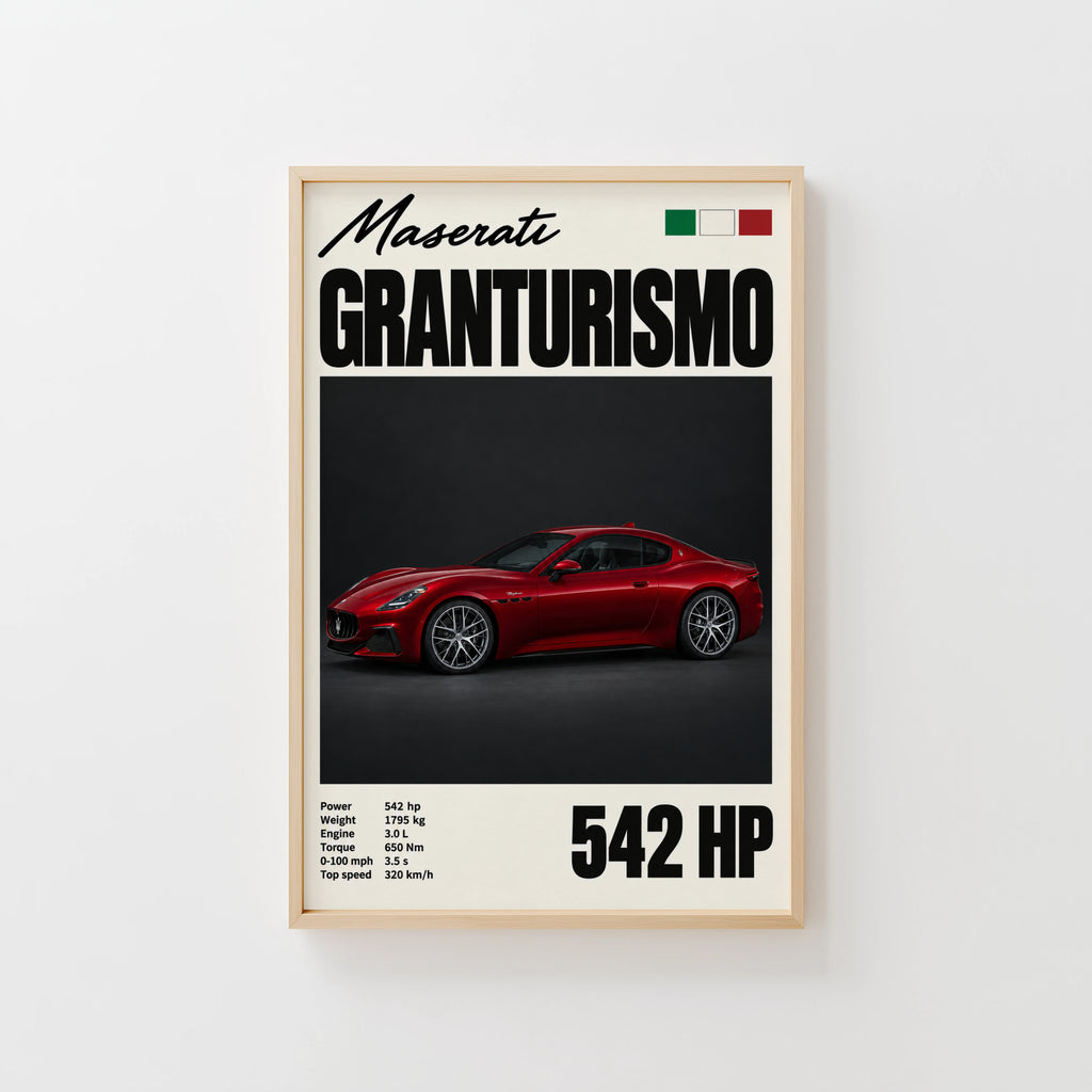 Vintage Maserati GranTurismo Print, Car Wall Art