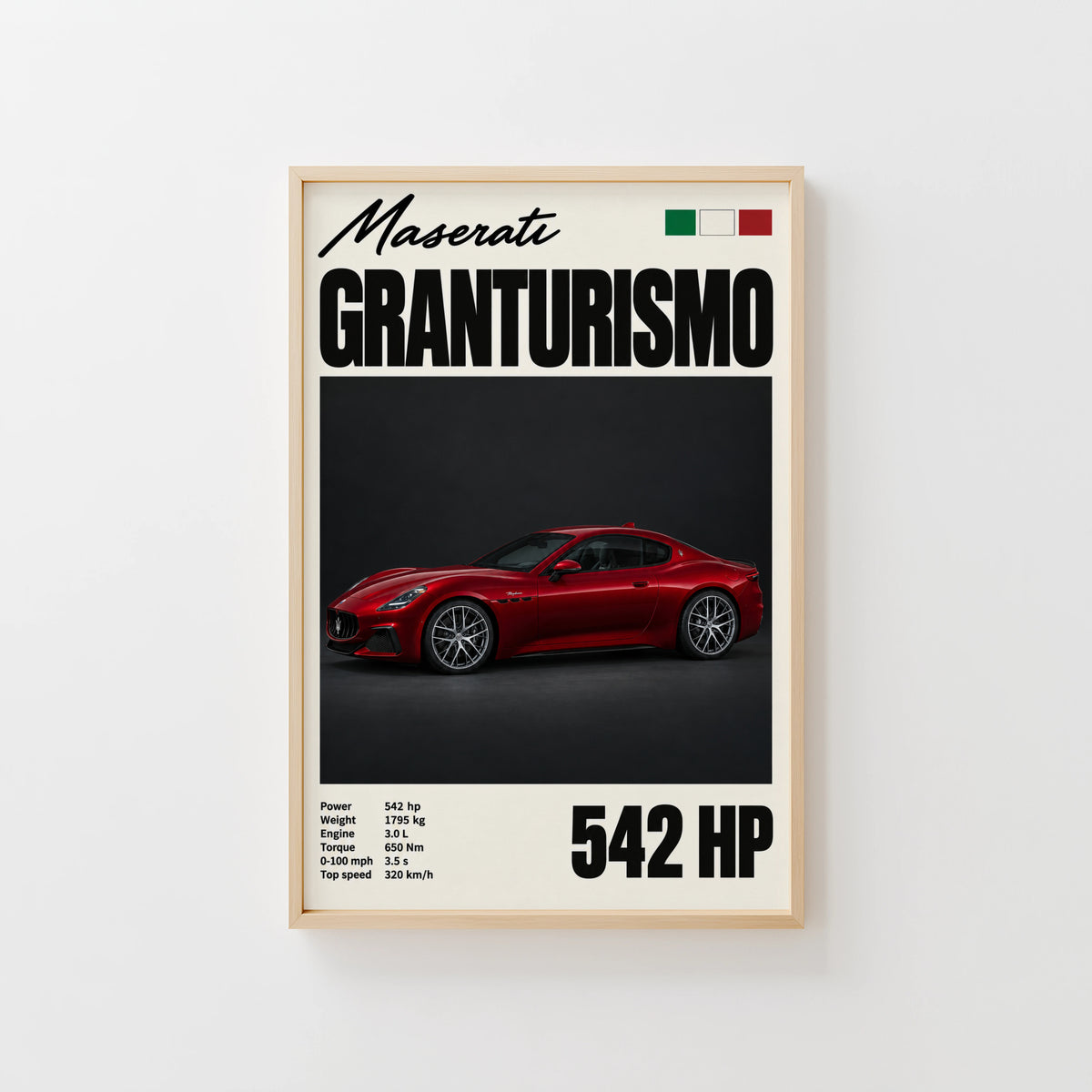 Vintage Maserati GranTurismo Print, Car Wall Art
