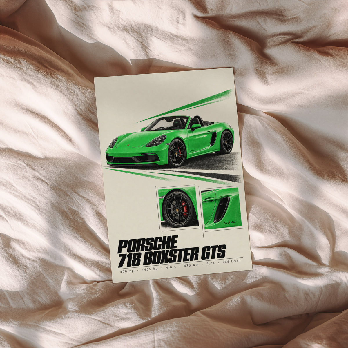 Vintage Porsche Boxster GTS Print, Car Wall Art