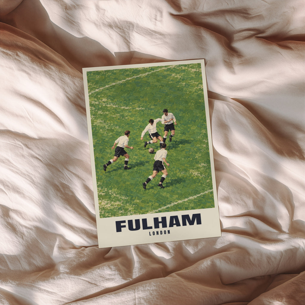 Vintage Fulham London Football Poster, Wall Art, Print