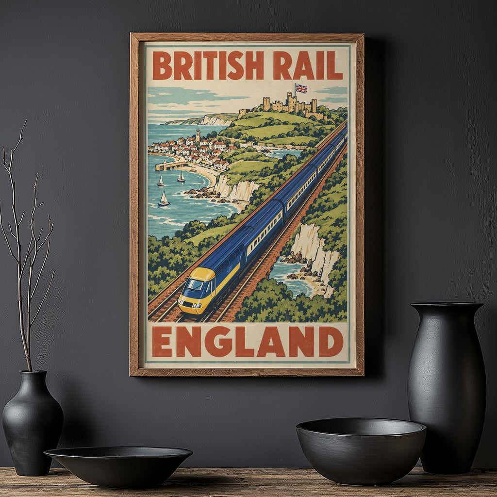 Vintage British Rail Poster, England Coast Wall Art Print