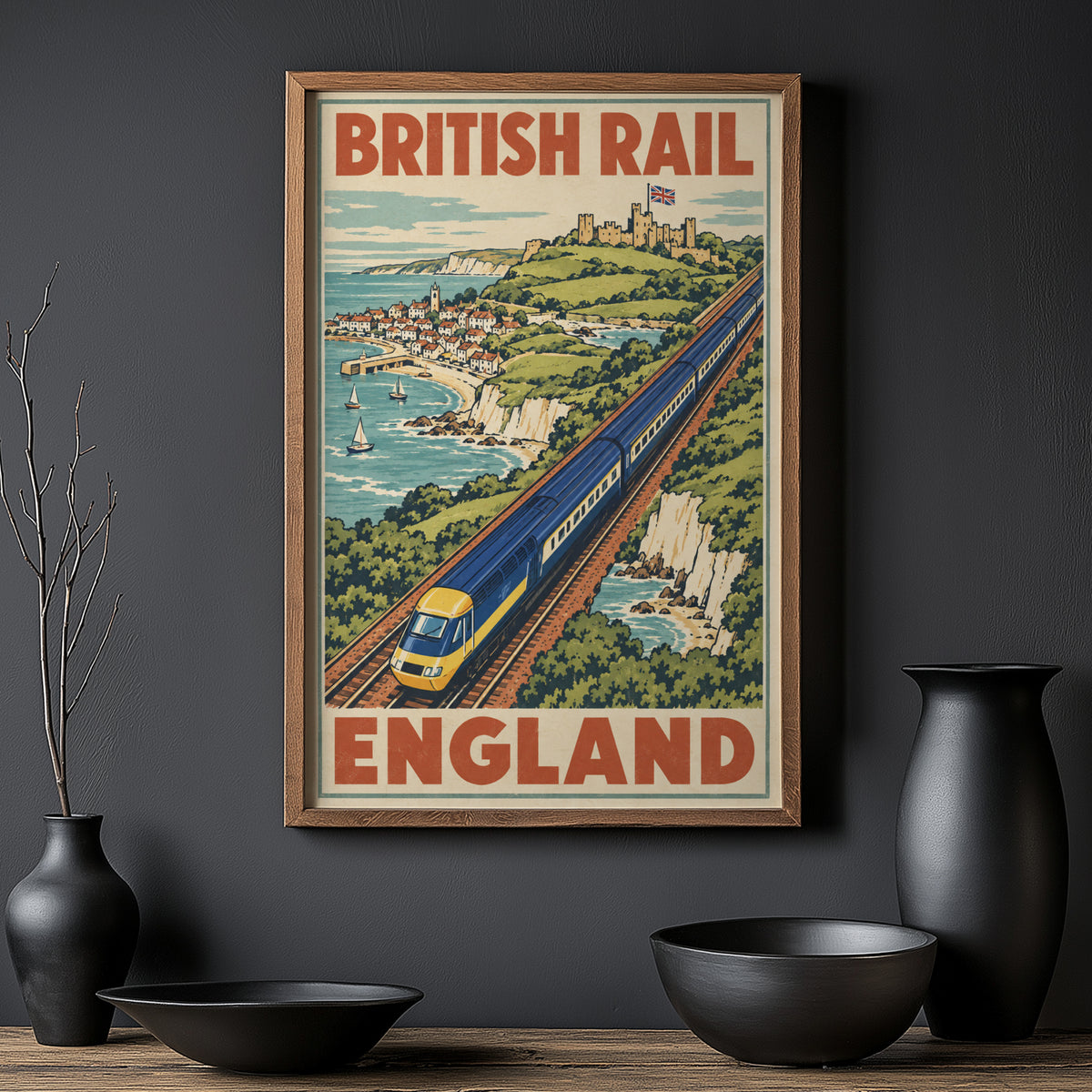 Vintage British Rail Poster, England Coast Wall Art Print