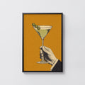 Vintage Martini Print Poster, Cocktail Bar Wall Art