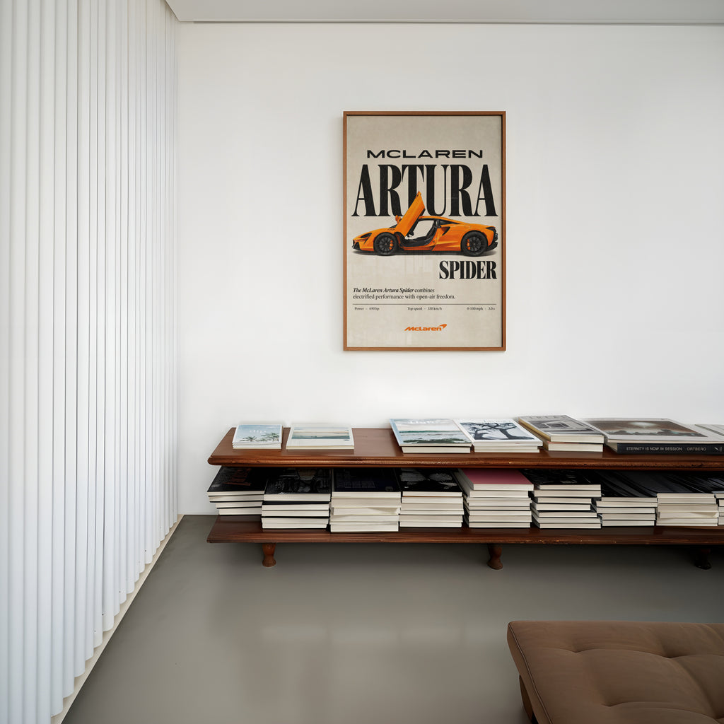 Vintage McLaren Artura Spider Print, Supercar Art