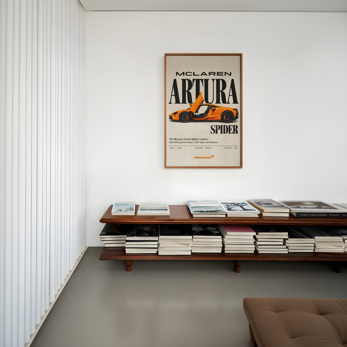 Vintage McLaren Artura Spider Print, Supercar Art