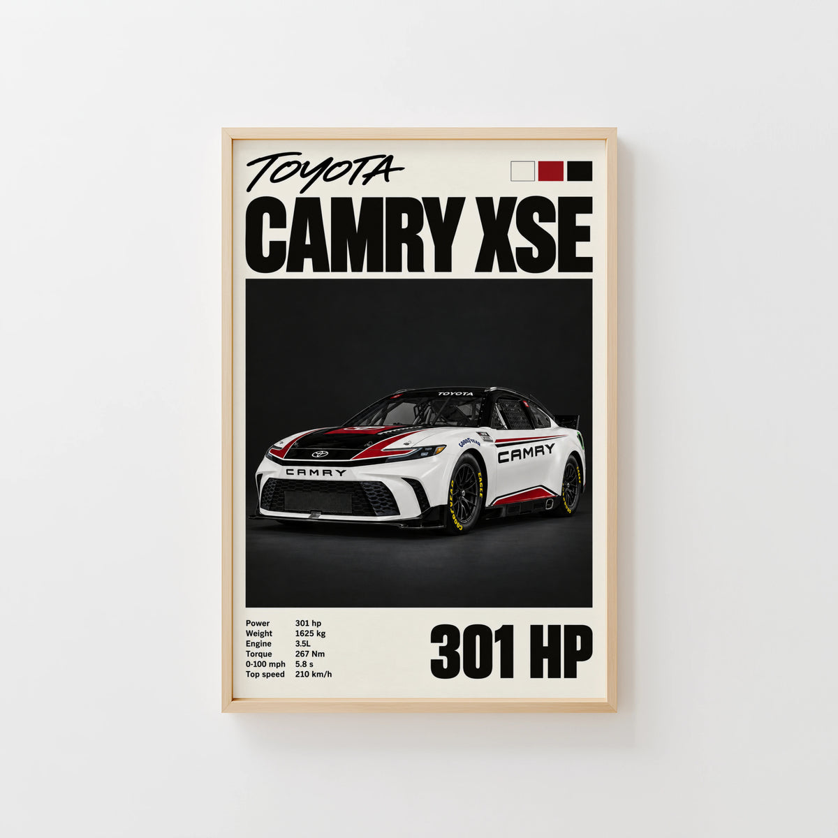Vintage Toyota Camry Print, Racing Car Wall Art