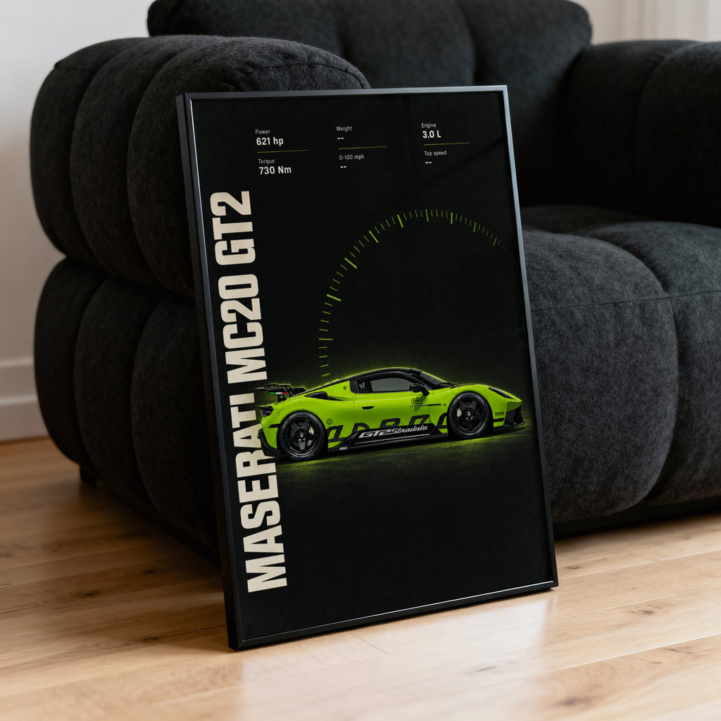 Vintage Maserati MC20 GT2 Print, Car Wall Art