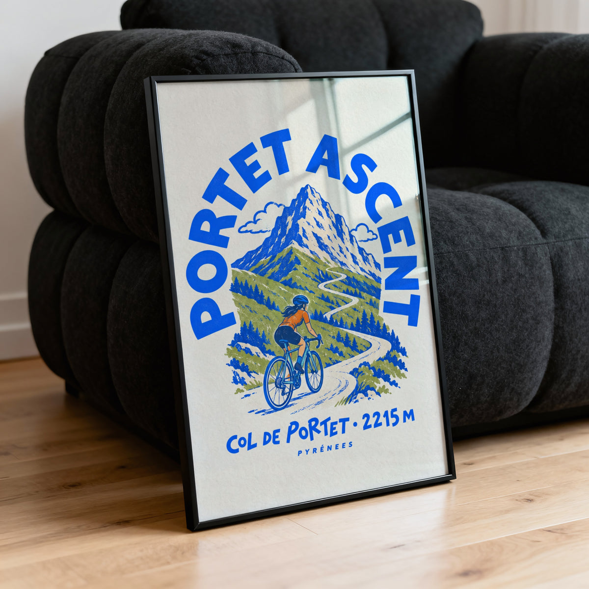 Vintage Col de Portet Poster, Cycling Print, Wall Art