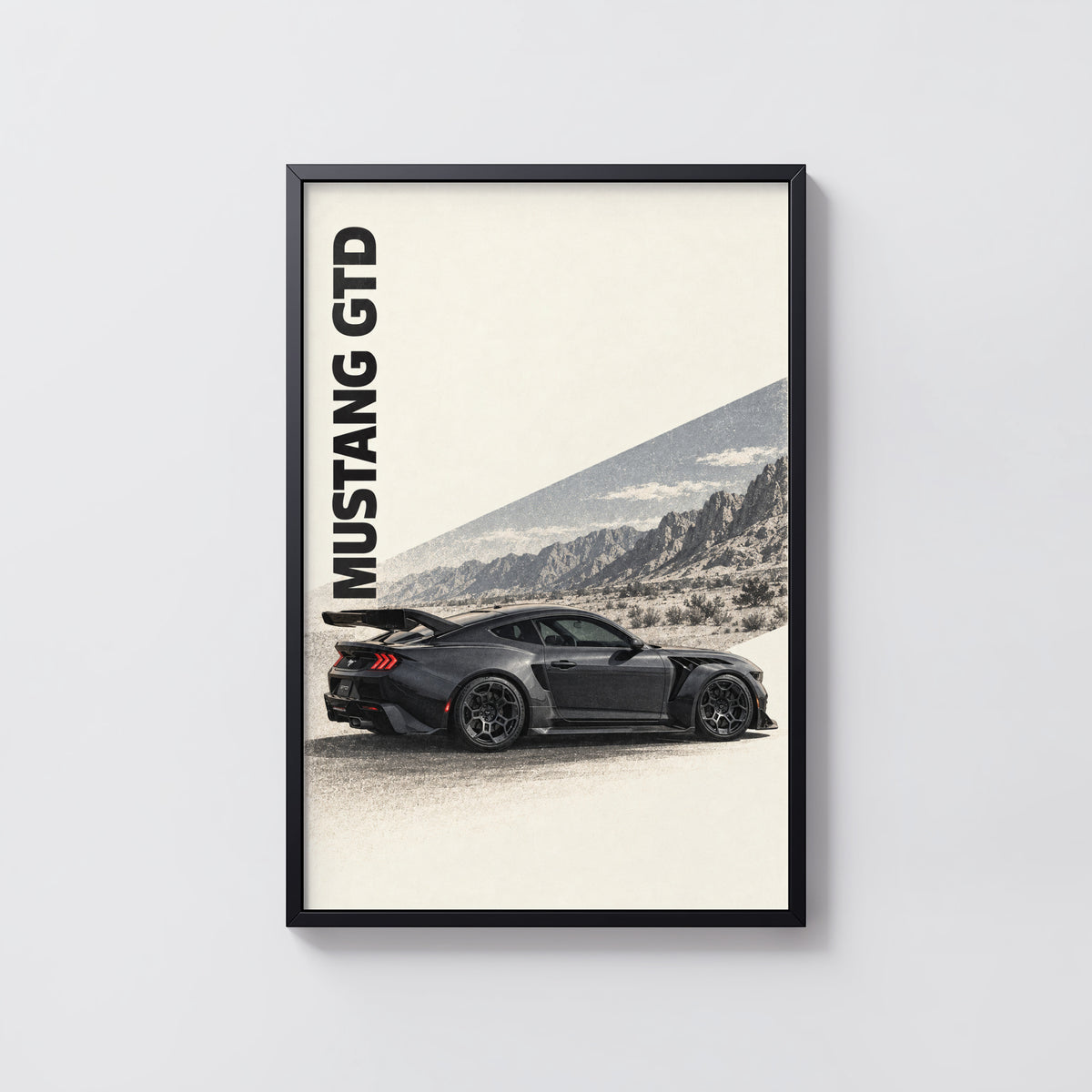 Vintage Mustang GTD Car Print, Garage Wall Art