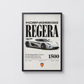 Vintage Koenigsegg Regera Print, Hypercar Art
