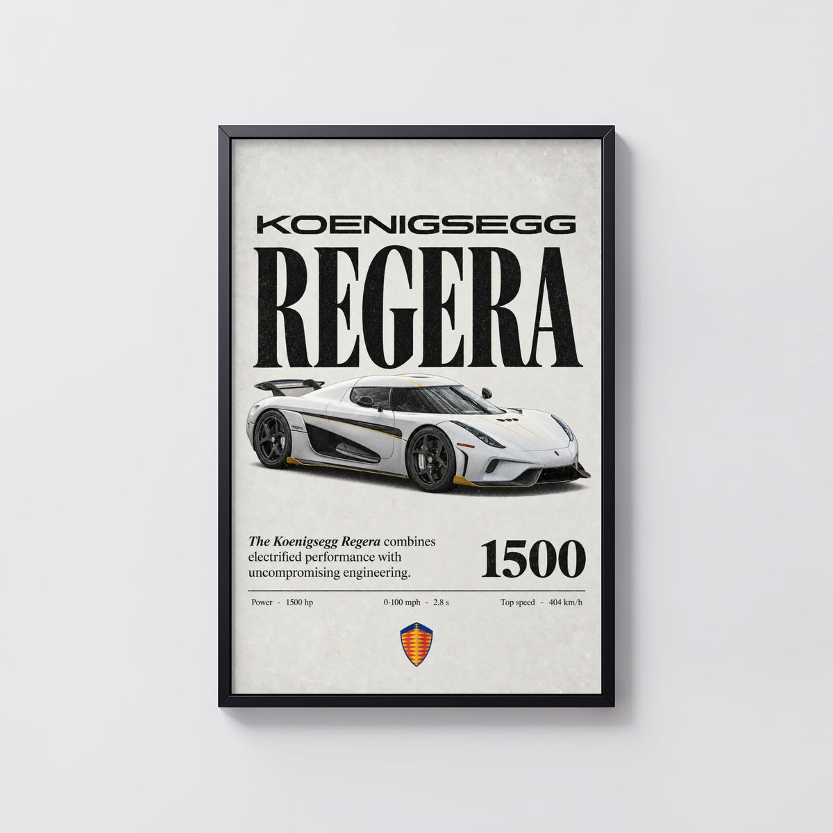 Vintage Koenigsegg Regera Print, Hypercar Art