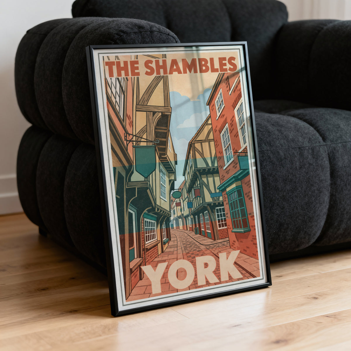 Vintage The Shambles York Poster, England Wall Art, Print