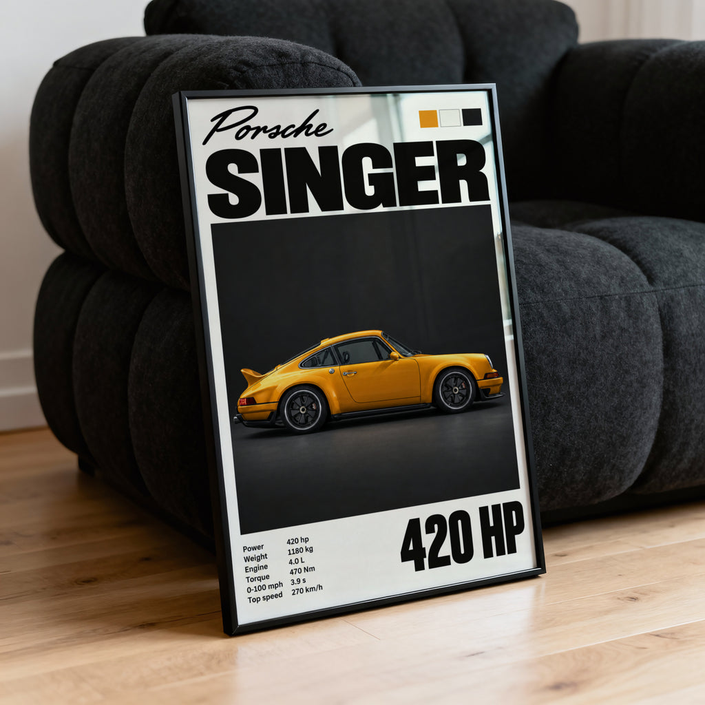 Vintage Porsche Singer Print, Car Wall Art