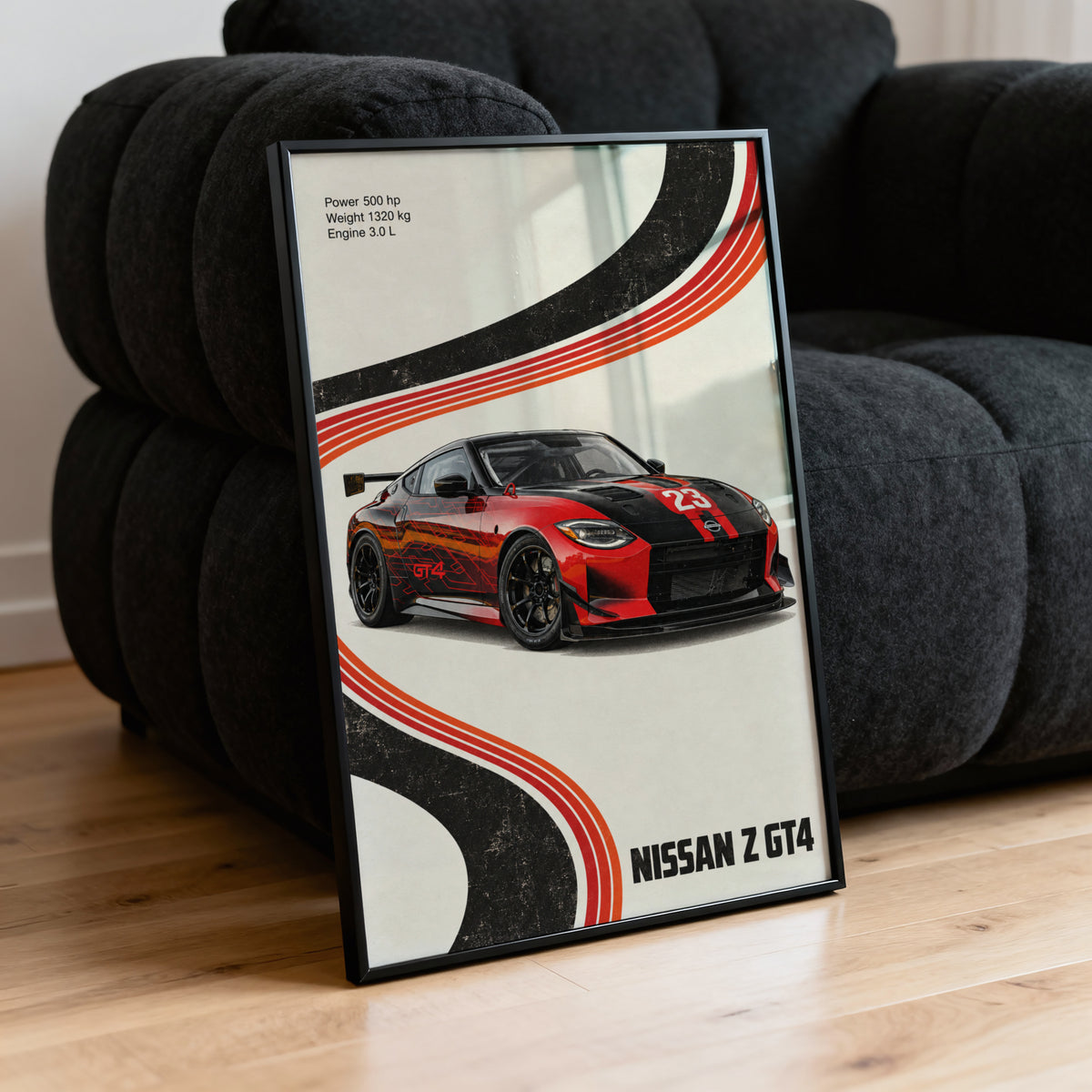 Vintage Print, Nissan Z GT4 Racing Car Wall Art