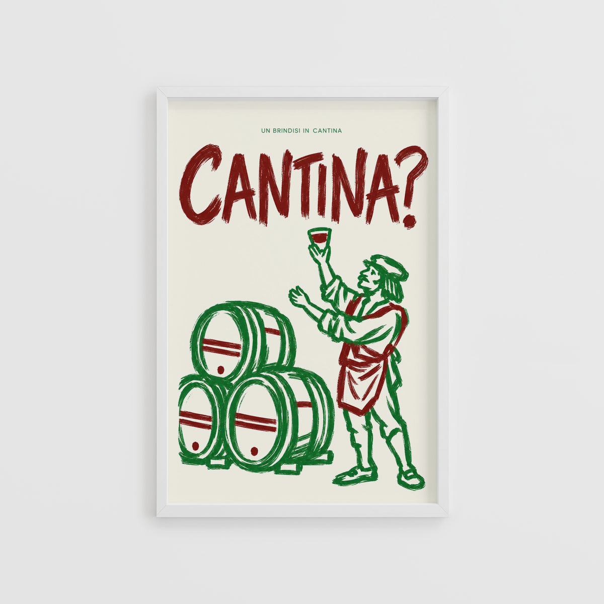 Vintage Cantina Print Poster, Italian Wine Cellar Art