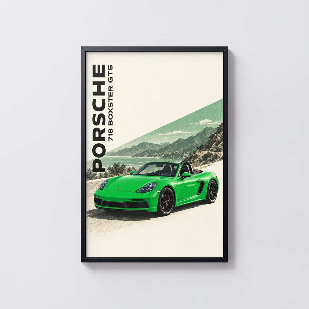 Vintage Porsche 718 Boxster GTS Print, Car Wall Art