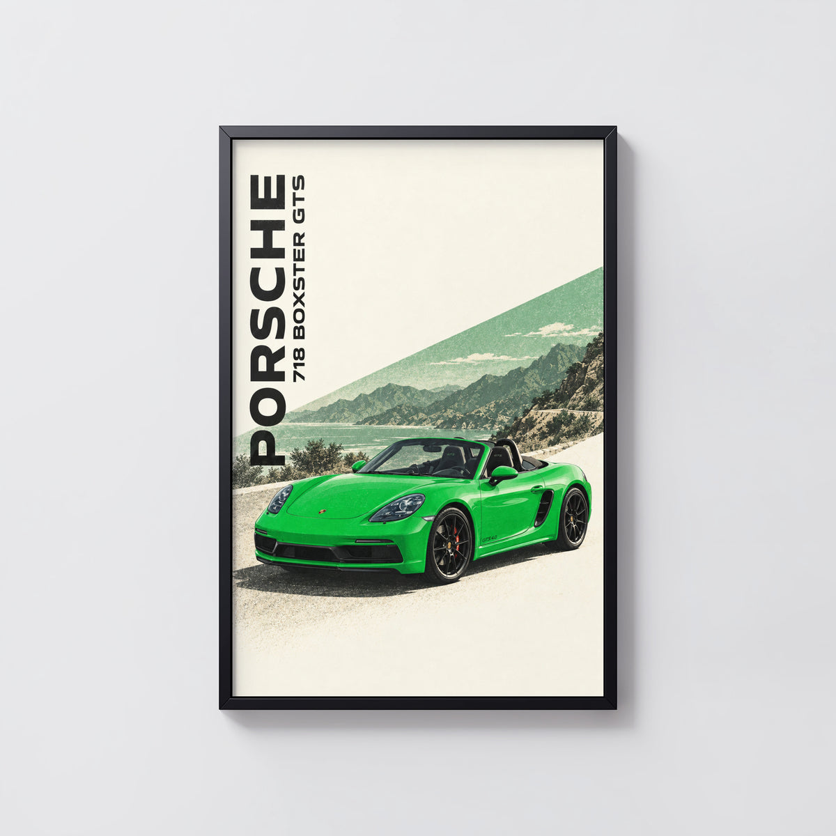 Vintage Porsche 718 Boxster GTS Print, Car Wall Art