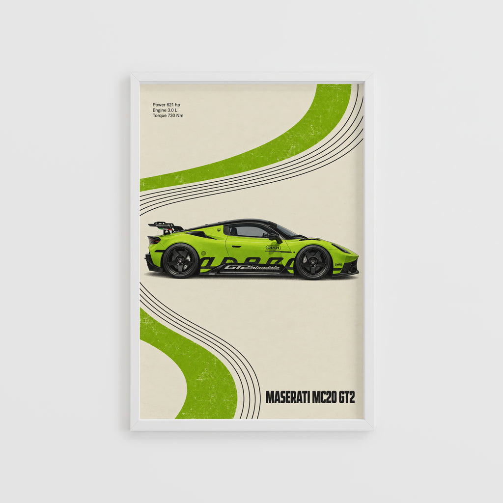 Vintage Maserati MC20 GT2 Print, Car Wall Art