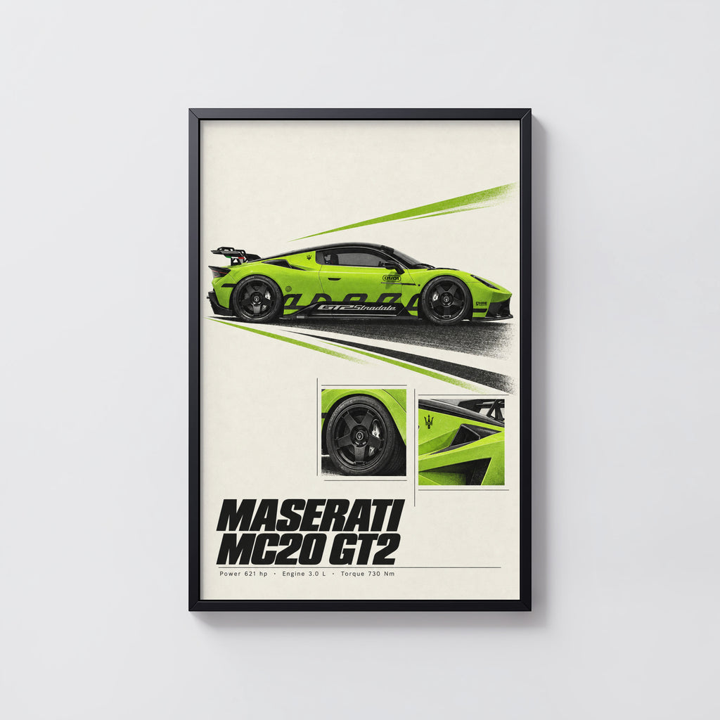 Vintage Maserati MC20 GT2 Print, Car Wall Art